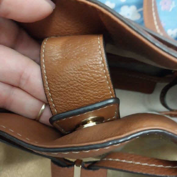 3656 Large Michael Kors Drawstring Satchel Shoulder Bag Sparkly Fabric /Leather - Picture 10 of 12